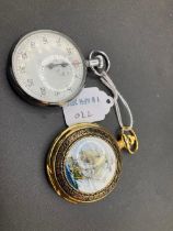 A gents gilt pocket watch and stop watch