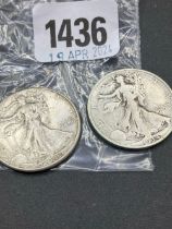2 x USA half dollar 1934 & 1842