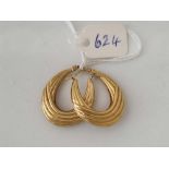 A pair of half hoop earrings, 9ct, 2.4 g