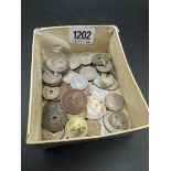 Tub of coins including 4 silver