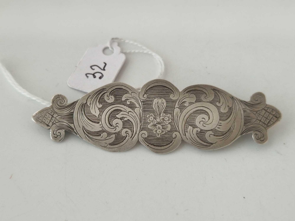 A rare Exeter engraved silver brooch by JO, Exeter 1848 - Image 2 of 3