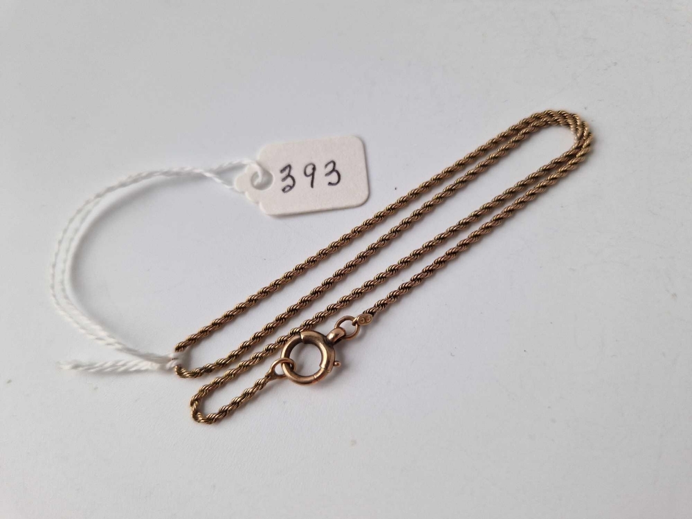 A Victorian rope link neck chain, 9ct, 13 inch, 3.8 g