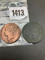 Pennies 1843 & 1854