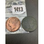 Pennies 1843 & 1854