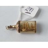 An unusual heavy 9ct “Ship in a bottle” charm 4.9g