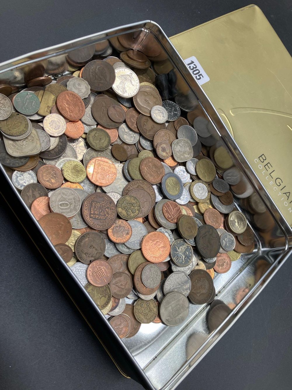 Tin of coins