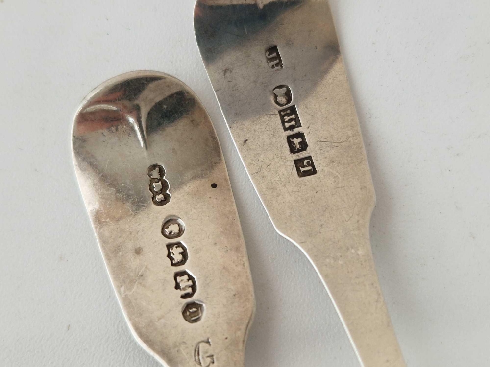 Two Exeter cream ladles and fiddle pattern, 1832 and 1840 by WRS - Image 3 of 3
