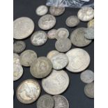 Bag of foreign silver coins 196g