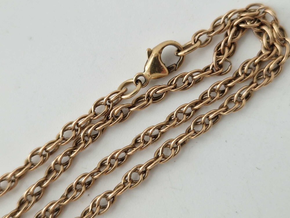 A FANCY CHAIN LINK NECKLACE 9CT 16” 8.3g - Image 2 of 2