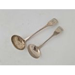 Two Exeter cream ladles and fiddle pattern, 1832 and 1840 by WRS