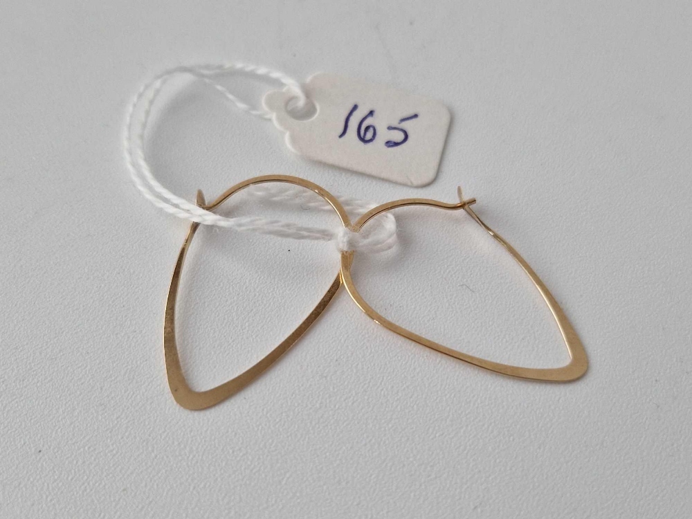 A pair of hoop 9ct earrings