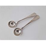 A pair of plain George III OE pattern salt spoons, London 1821