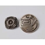 Two silver brooches, 26 g