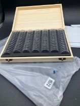 Wood box coin caps (100) New