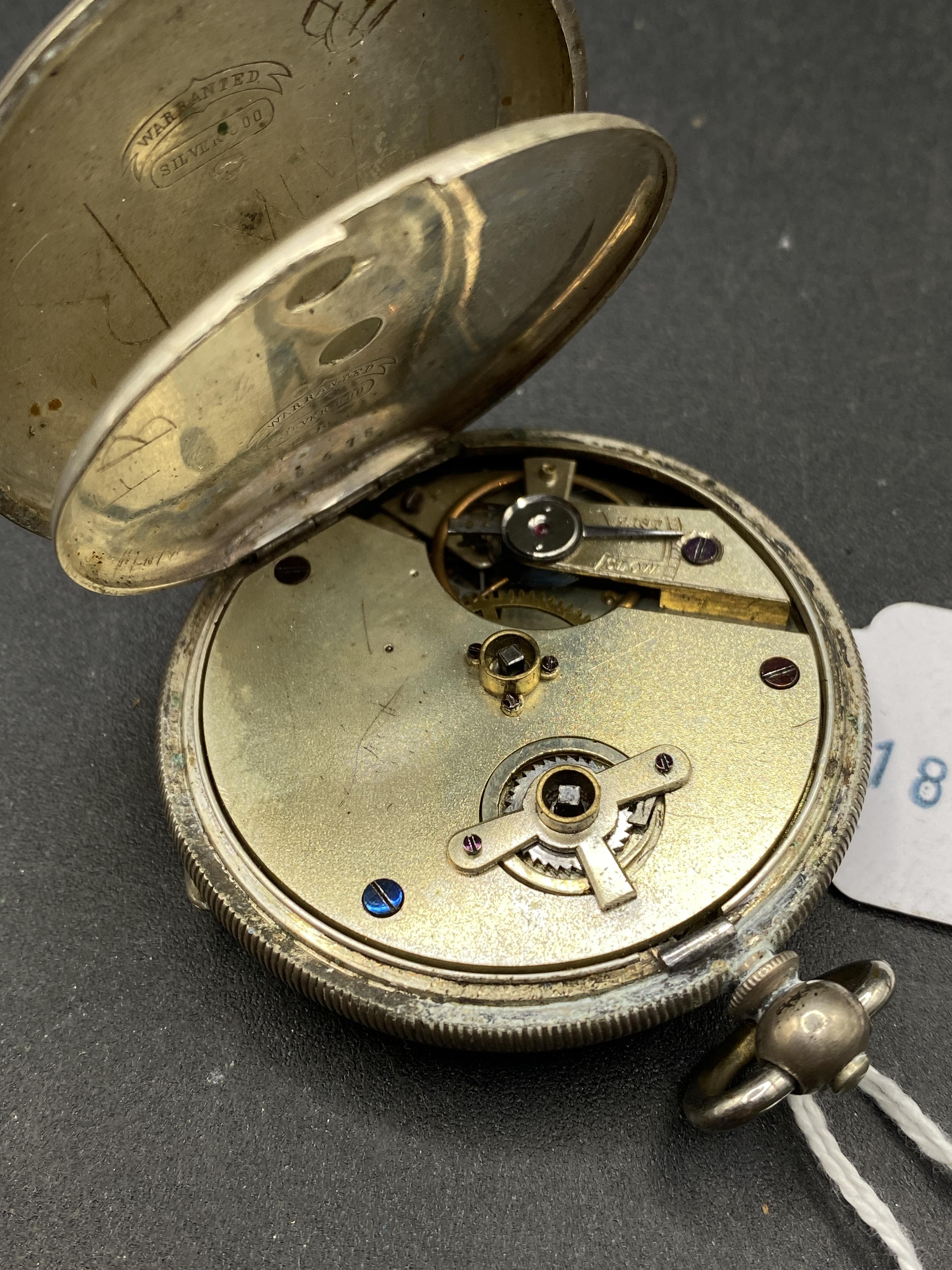 A continental silver pocket watch 77 gms - Image 2 of 2