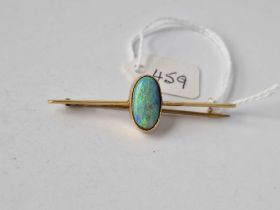 An opal brooch, 9ct, 3.5 g