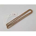AN ANTIQUE BELCHER LINK CHAIN WITH BARREL CLASP, 9ct, 19 inch, 9.3 g