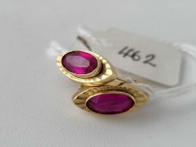 A PAIR OF RUBY AND GOLD EARRINGS 14CT GOLD