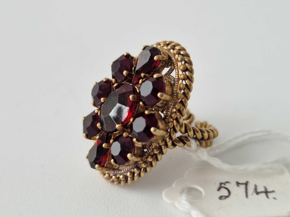 A unusual gilt bohemian garnet cluster - Image 2 of 3