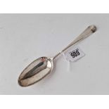 An early George III bottom marked Hanoverian pattern table spoon with scroll back, London 1774 by