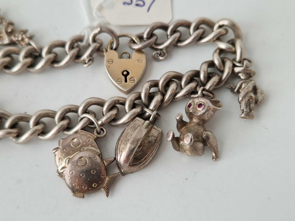 A silver charm bracelet 56g - Image 2 of 3