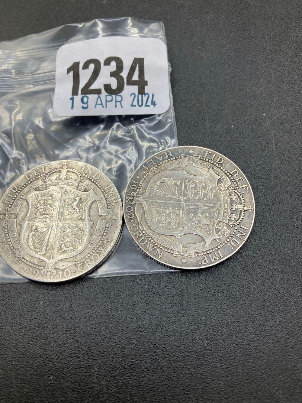 1909 & 1910 Edward VII half crown