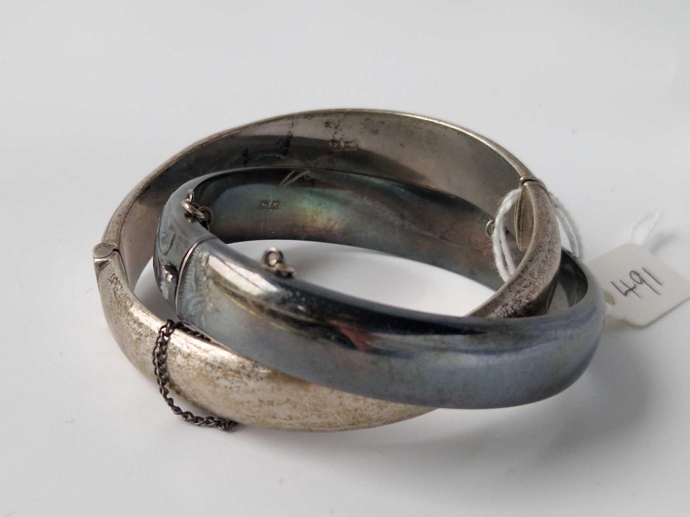 Two silver hinged bangles, 46 g - Image 3 of 3