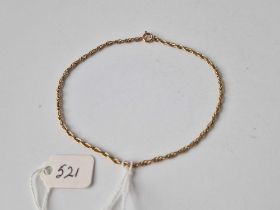 A 9ct bracelet, 9 inch, 2.7 g