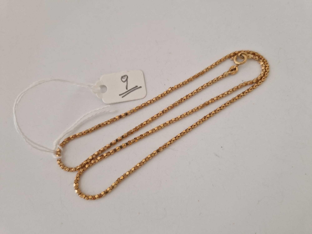 A good box link neck chain, 18ct, 4.5 g