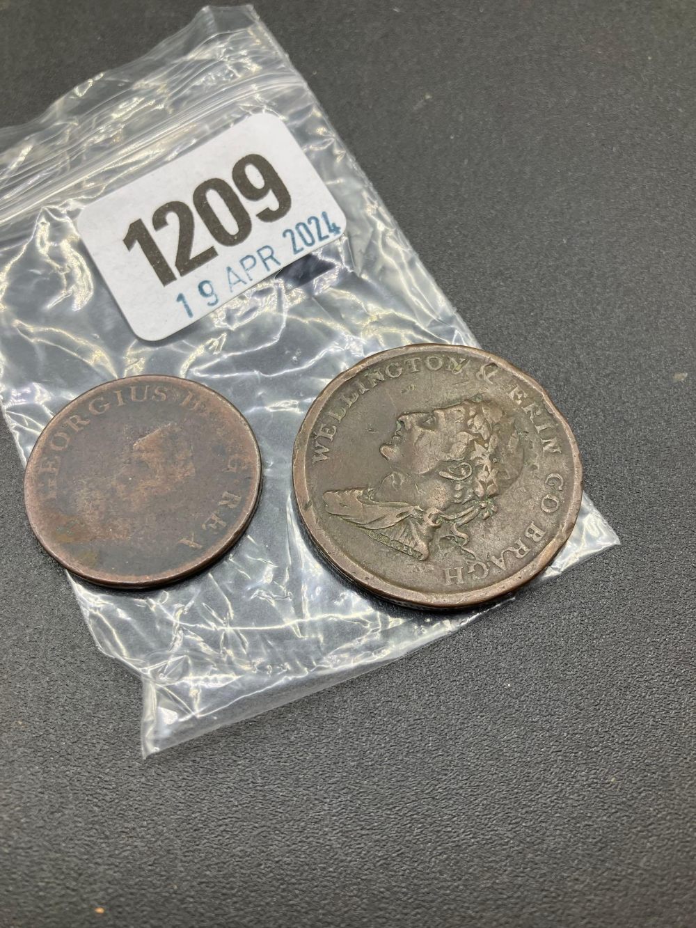 Wellington penny token and another - Image 2 of 2