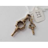 Two antique watch keys