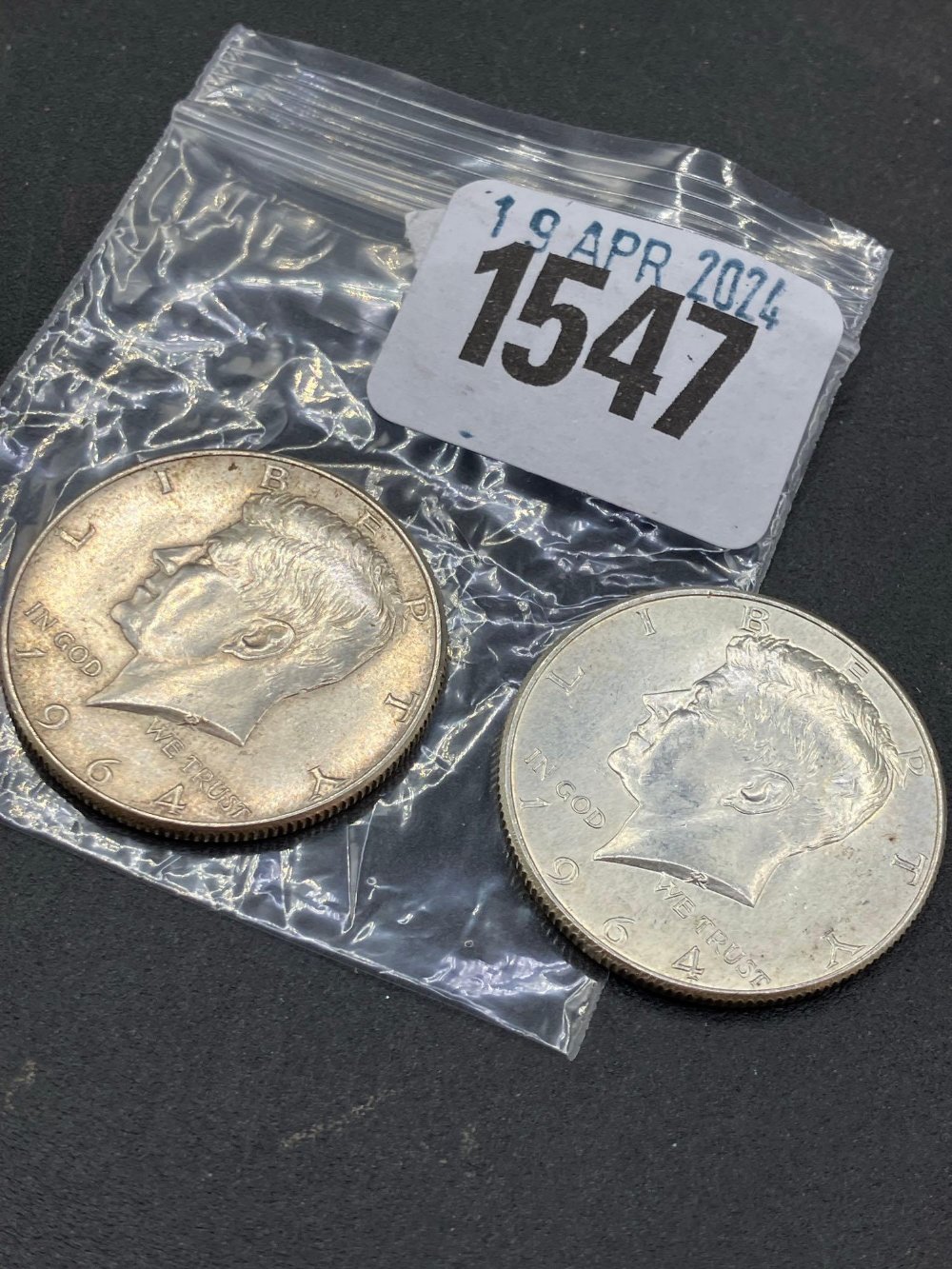 Two 1964 Kennedy half dollar Mint set