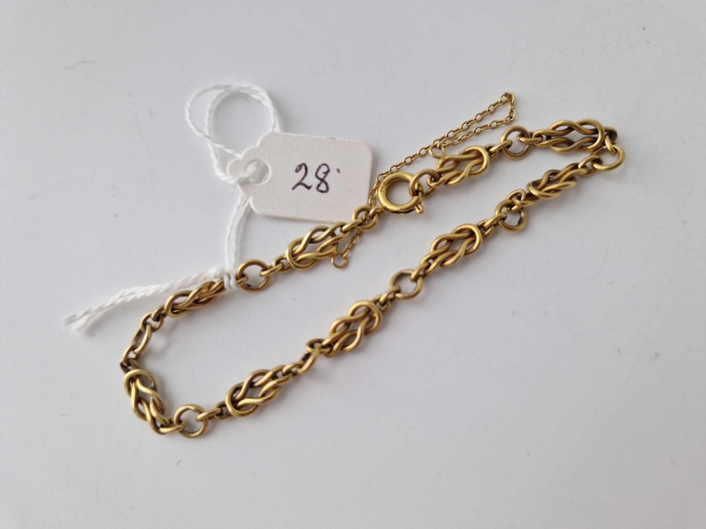 A fancy link bracelet, 9ct, 7 inch, 7.6 g - Image 2 of 3