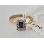 Edwardian Sapphire (oblong) ring 9ct Size Q