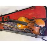 Violin and bow in case