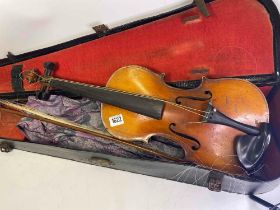 Violin and bow in case