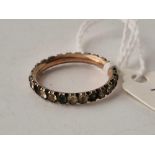 A 19th C silver and gold paste set eternity ring, size L