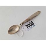 A small Danish silver spoon, 4 inches long,