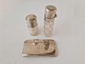 A card case of curved outline and two mounted salts bottles