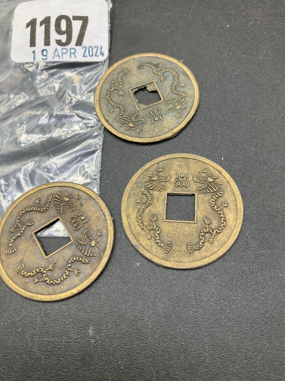 3 Chinese bronze coins - Image 2 of 2