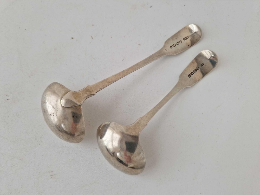 Two Exeter cream ladles and fiddle pattern, 1832 and 1840 by WRS - Image 2 of 3