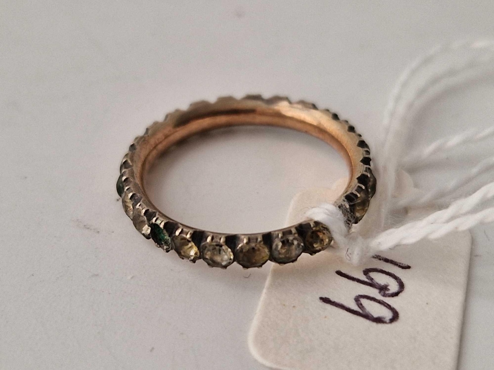 A 19th C silver and gold paste set eternity ring, size L - Image 2 of 3