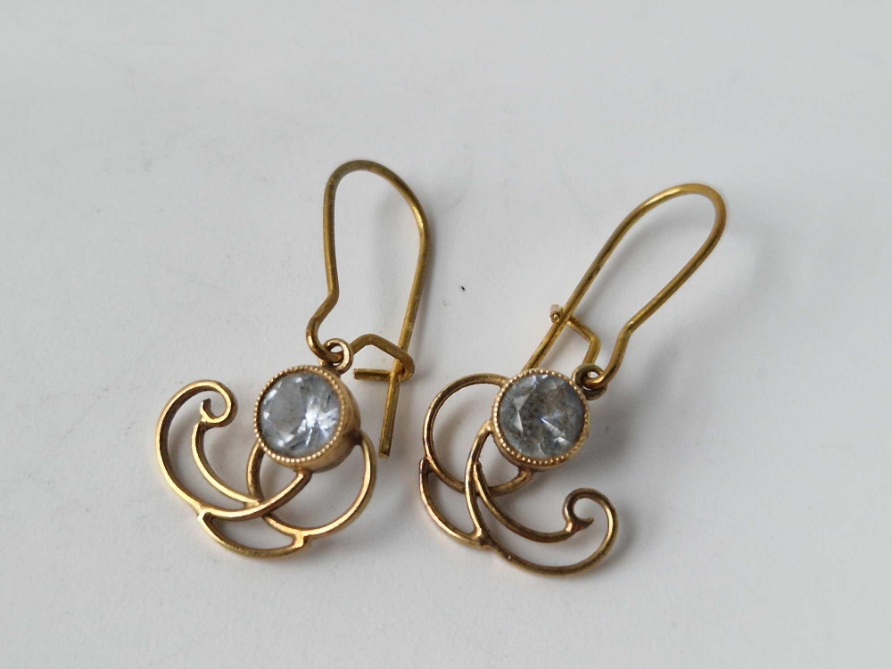 A pair of 9ct blue stone earrings, 1.8 g - Image 2 of 2