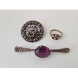 Three items of silver vintage Celtic jewellery
