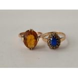 Two dress rings, 9ct, sizes M and N, 5.5 g
