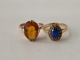 Two dress rings, 9ct, sizes M and N, 5.5 g