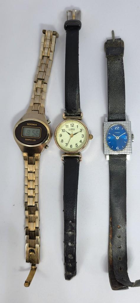 Trio of Ladies Watches to include a Digital Sekonda Timex and Limit