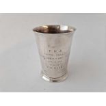 A beaker with turnover rim, 4" high, Birmingham 1907 by Elkington, 120g