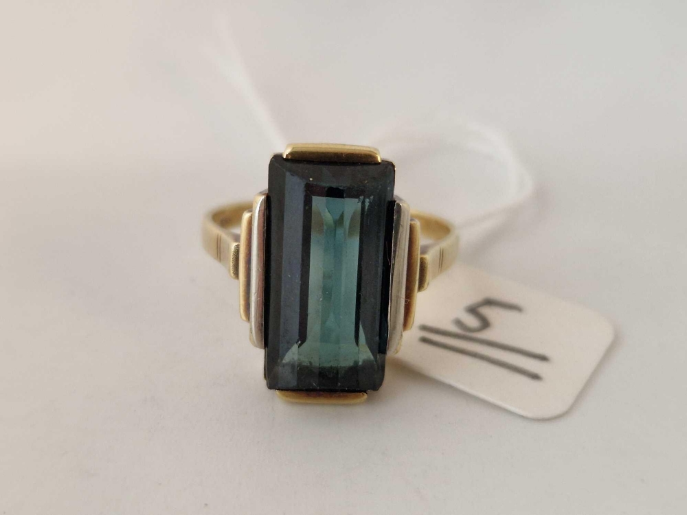 An Art Deco style single stone ring, 14ct, size S, 5.6 g - Image 2 of 3