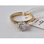 A ½ CARAT DIAMOND SOLITAIRE IN 18CT GOLD SIZE L